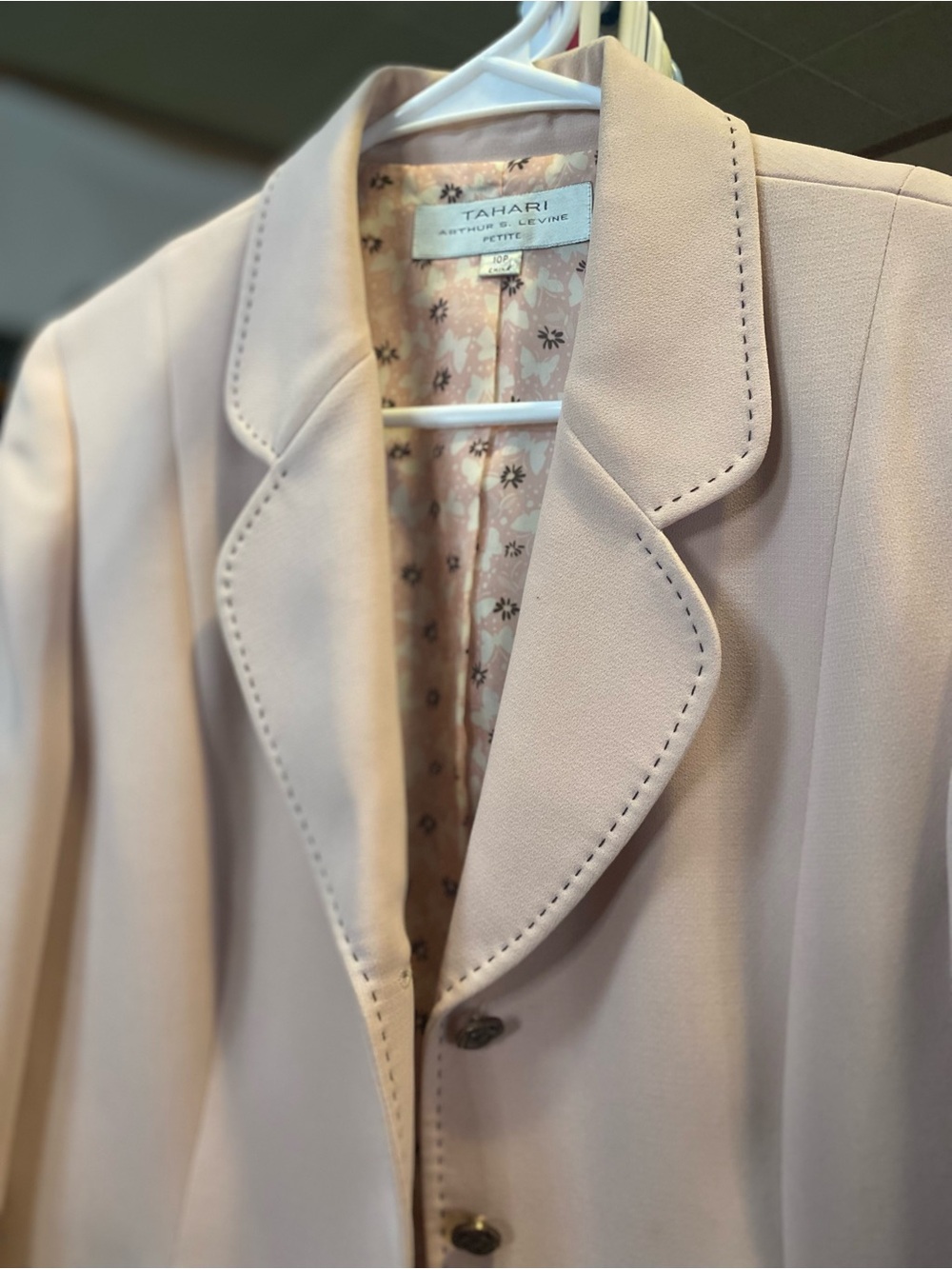 Tahari ASL Light Pink Scalloped Collar Blazer - Picture 2 of 10